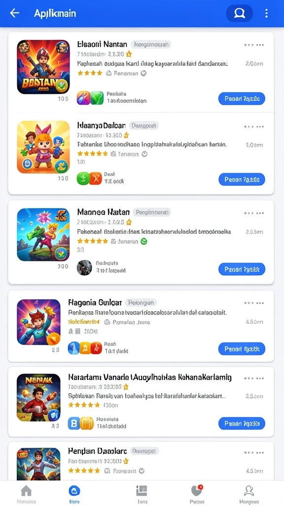 Pemandangan level yang penuh warna dan dinamis.