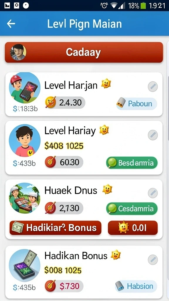 Tampilan menu utama yang menarik dan intuitif.