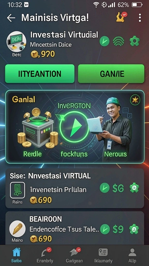 Tampilan awal permainan yang menarik dan informatif.