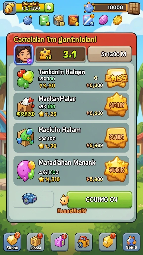 Tampilan layar utama dengan berbagai pilihan permainan slot.